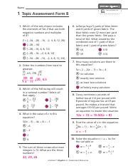 Kim Ingle. . Envision algebra 2 topic assessment form b answers